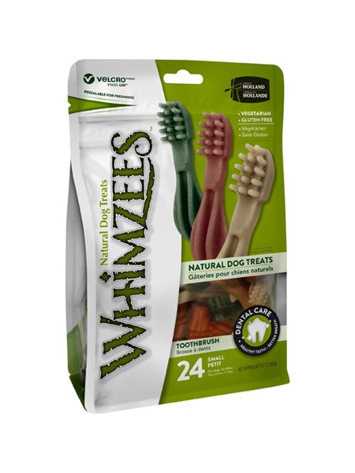 Whimzees Kauknochen, Zahnbürste, S, Beutel m/24 Stk. (