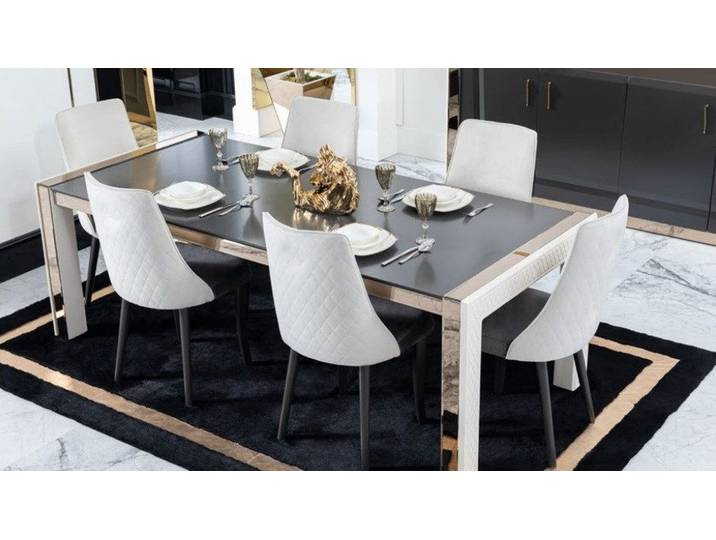 Xlmoebel Esstisch Massivholztisch aus Italien mit natürlichem Furnier und eleganter Form (Esstisch, 1-St., Esstisch), Hergestellt in Europa