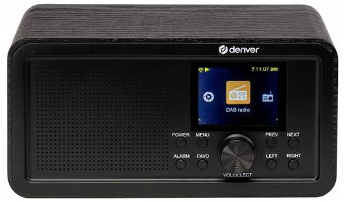 Denver DIR-200 Internet Tischradio DAB+, FM, Internet Internetradio, UKW, Bluetooth, DAB+, WLAN Weckfunktion Schwarz