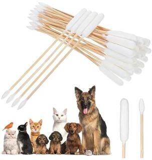 Inspired Finds Professional Bamboo Pet Ear Cleaning Swabs For Cats & Dogs 100pcs 5.91in Petjian