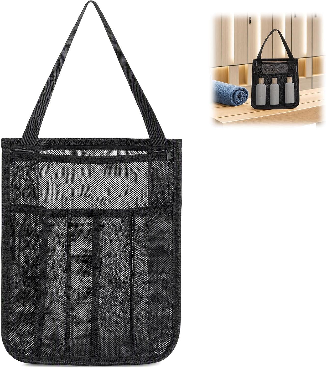 Tragbare Duschtasche aus Netzmaterial mit 3 Fächern für Fitnessstudio und Reisen