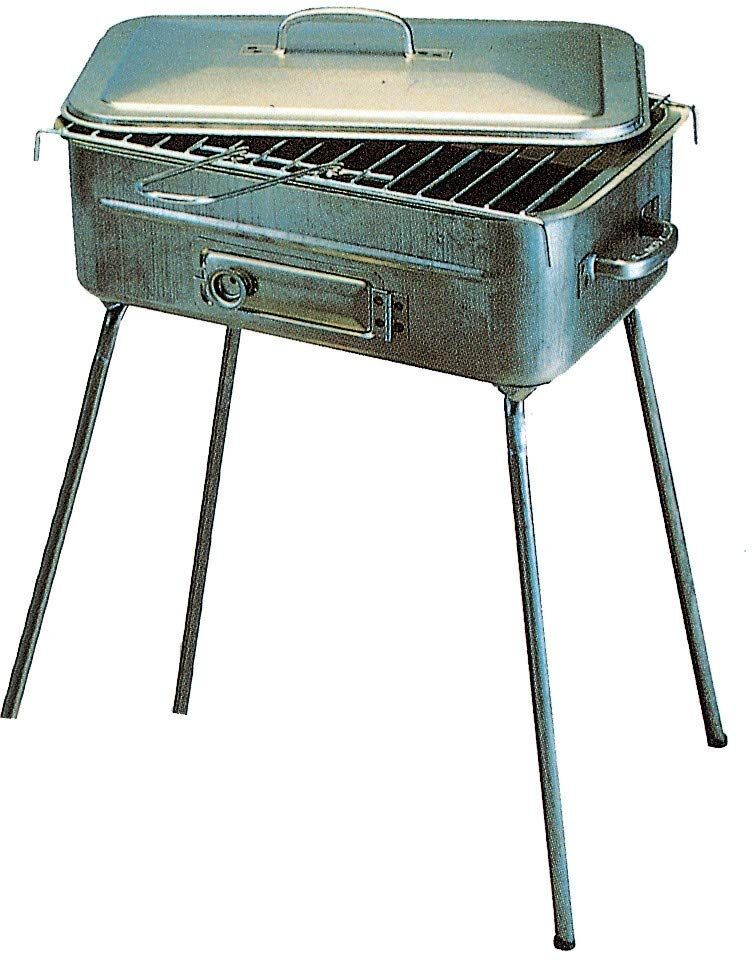 giardini del re Fornacetta Barbecue A Carbonella Carbone Bbq Da Giardino Portatile Da Esterno In Acciaio 25x36 Cm Con Gambe Pieghevoli - Fornacetta