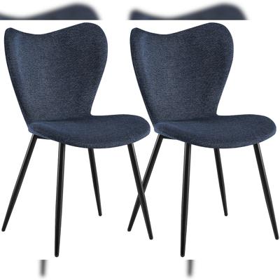 CLP 2er Set Esszimmerstühle Maika Stoff HBT: 80x50x58 cm blau Stoff