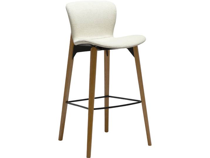 DAN-FORM Barhocker 2er-Set Paragon hellbeige Stoff, Holz H 102.5 cm