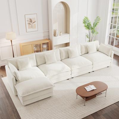 ZWYO HOSIMU Cloud Chenille Upholstered Modular Sectional Sofa with DIY Combination Design