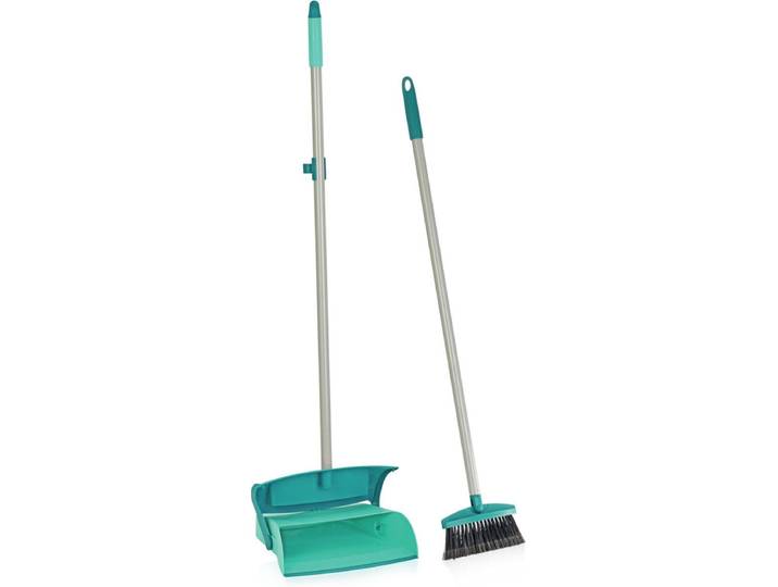 Leifheit Mariaset - Stoffer en blik met lange steel - Gesloten blik - Turquoise Grijs