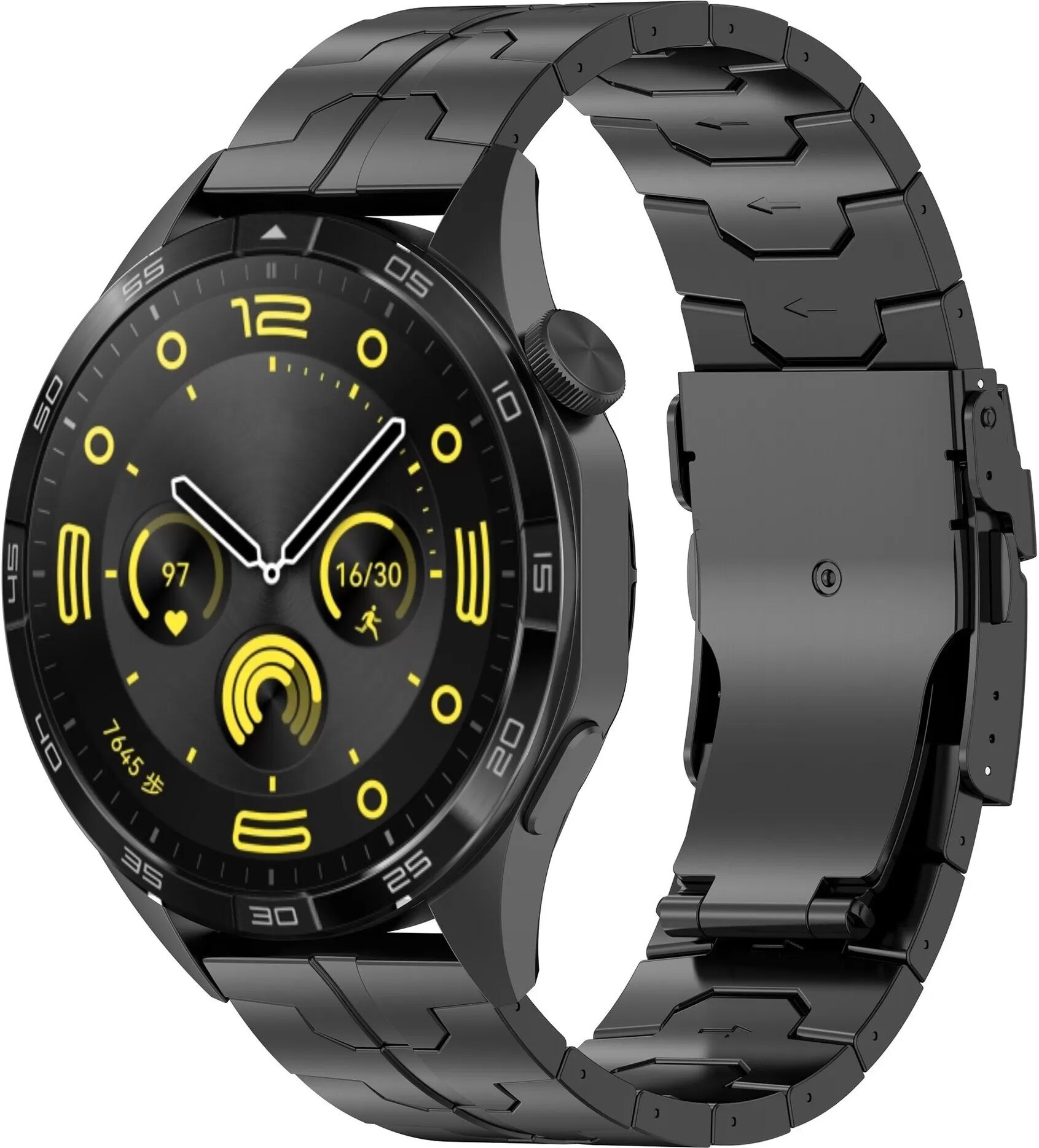 INF Titan-Uhrenarmband für 22-mm-Smartwatch Sicherheitsverschluss Schwarz Sicherheitsverschluss