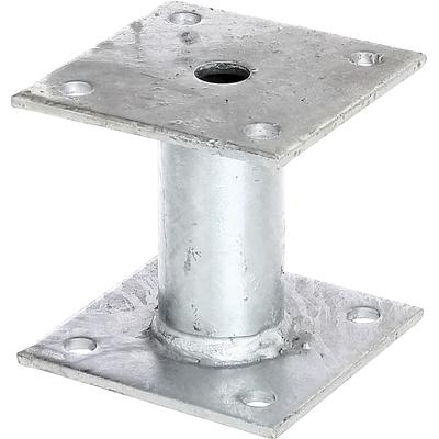 Pfostenträger ALBERTS, grau (feuerverzinkt), B:10cm T:10cm, Stahl, Bodenanker, feuerverzinkt, 100 x 100 mm