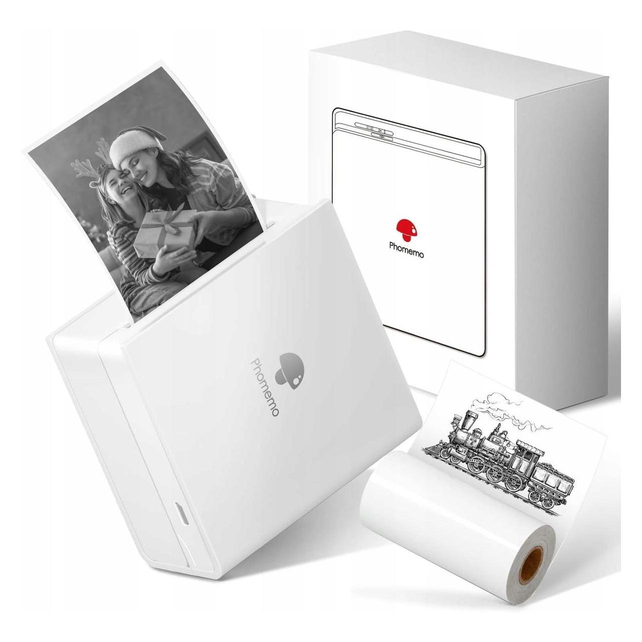 Phomemo M02 Drukarka Termiczna do Zdjęć Naklejek Etykiet 203dpi 53mm / M02/ Biały (203 dpi) (SB8699)