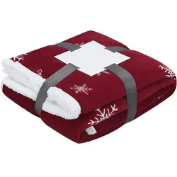 Weiche, Warme Decke Mit Weihnachtsmotiv, Rot, 125 X 160 Cm