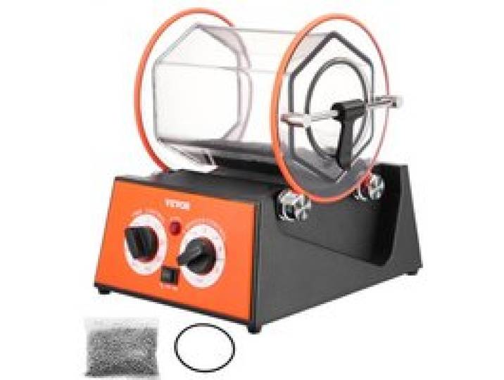 VEVOR Poliertrommel Schmuck-Poliermaschine 5 kg, Rotary Tumbler Oberflächenpolierer 60 W, Schmuck Polieren Dreh-Tumbler Einstellbare Zeit & Drehzahl Polierer Kugelmühle, für Gold, Silber usw.