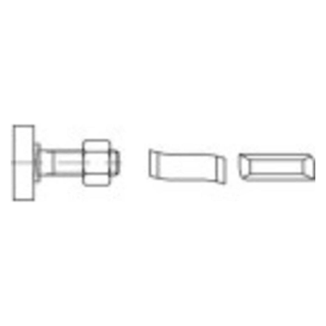 Conrad Components Hammerkopfschrauben M12 30 mm 88938 Edel (25 Schrauben pro Stück) (1070211)