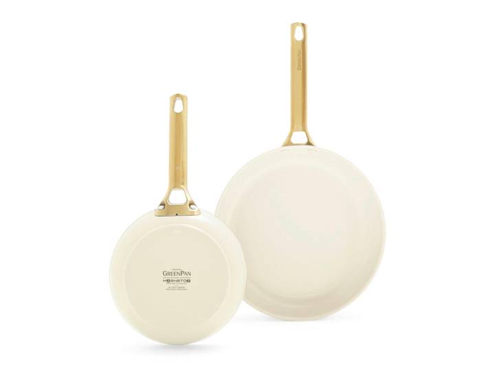 GreenPan Pfannenset Padova Reserve, Creme, Gold, Metall, 2-teilig, 0 L, rund, Kochen, Pfannen, Pfannensets