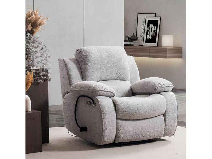 JVmoebel Relaxsessel Verstellbarer Relaxsessel mit hochwertiger Polsterung in Grau (Sessel), Made in Europa