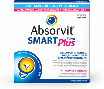 Absorvit Smart Plus Extra Bem-Estar Cerebral 30 ampolas + 30 cápsulas