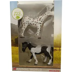 Animal World Figuren - 2 Pferde (Lewitzer Schecki und Knabstrupper)