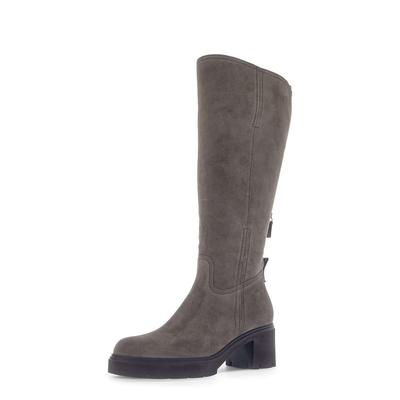 Plateaustiefel GABOR "Plateau Stiefel", Damen, Gr. 40,5, grau (braun), Schuhe