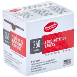 Cambro StoreSafe® Rotationsetiketten Englische Beschreibung, 24 Rollen, 250 Etiketten pro Rolle - 23SLB250