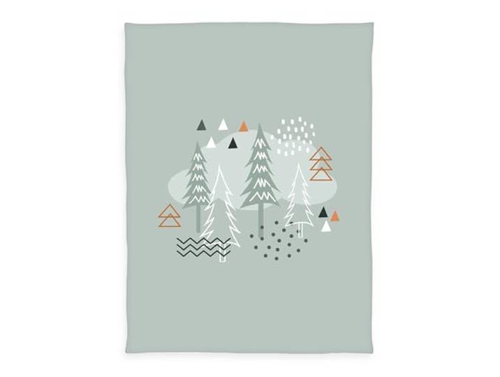 Herding babybest Microfaserflausch-Decke, Nordic Forest, 75 x 100 cm, 100% Polyester, Grün