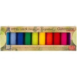 Gütermann Allesnäher-Set rPET "Regenbogen", recycelt, 10x 100 m