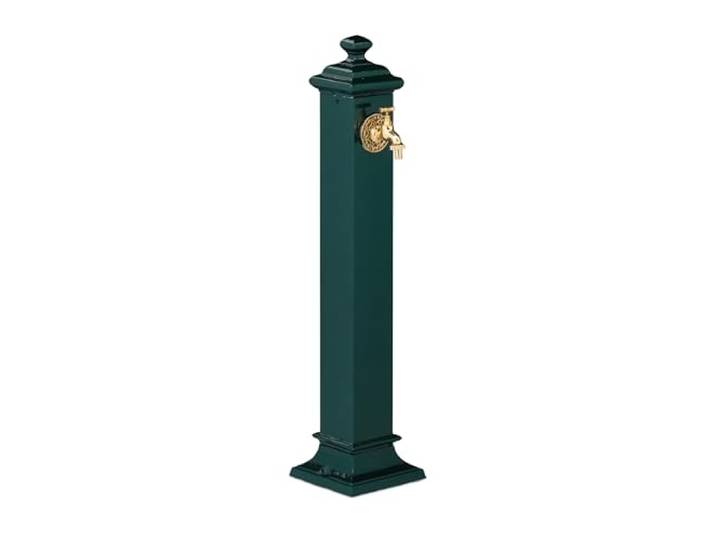 Relaxdays Standbrunnen Antik, mit Wasserhahn, HBT 86x19x23 cm, dunkelgrün