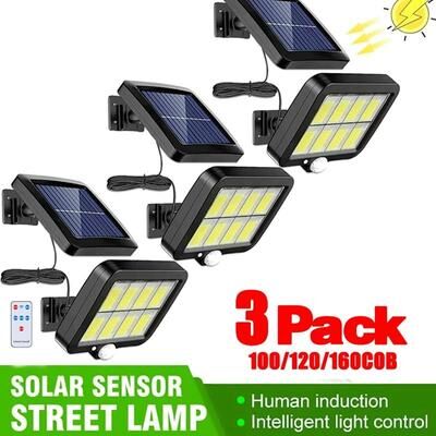 Uplifted Finds Solar Sensor Split Wall Lamp Waterproof Motion Garden Light With COB LEDs 3 Pcs 100 Cob