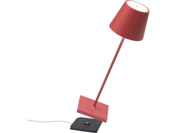 Zafferano Poldina Pro Tischlampe - Aufladbare LED Außenlampe - 38 cm - Rot
