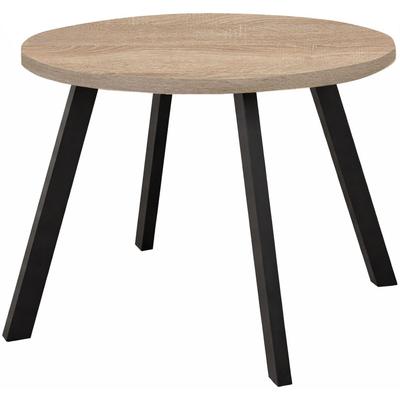 Bistrotisch MÄUSBACHER "Big Bistro Metall", braun (eiche sägerau, schwarz matt, eiche sägerau), H:75cm, Tische, Runde Platte Ø 70 cm H 75 cm