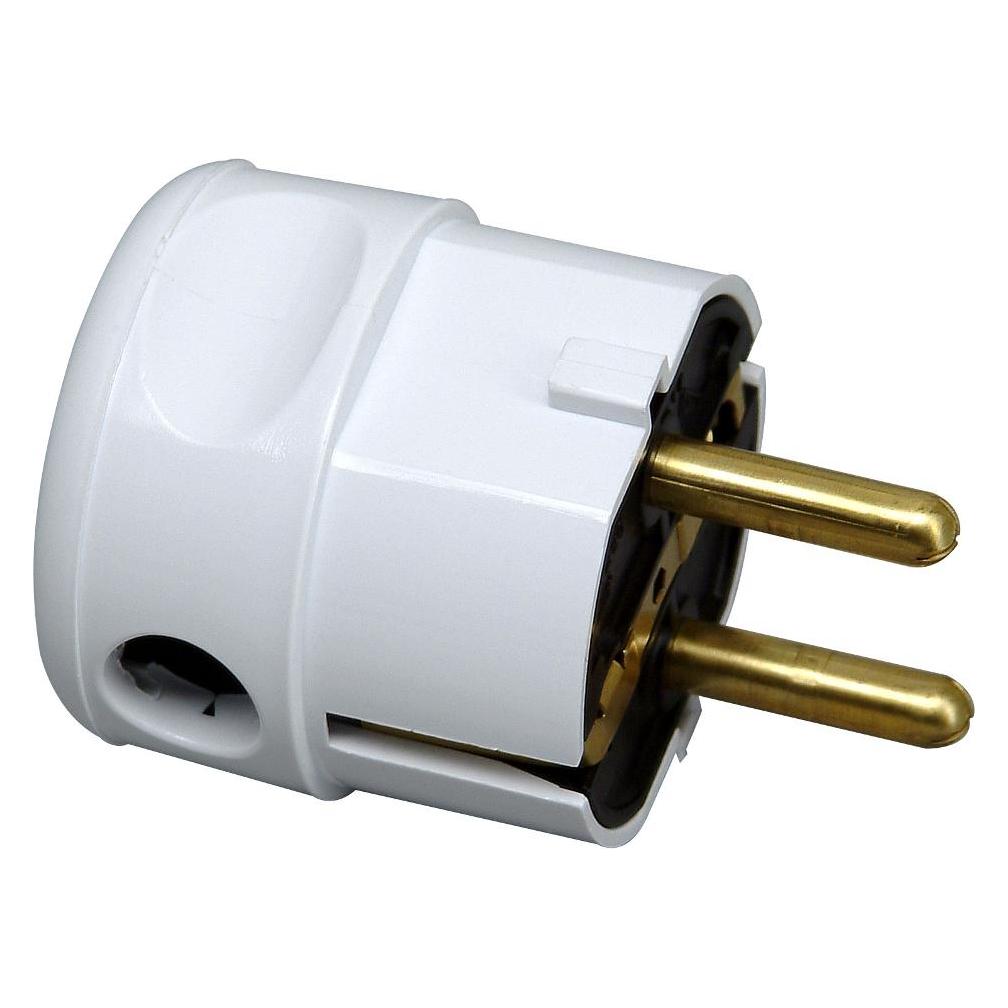 Kopp Kunststoff-Schutzkontakt-Winkelstecker, 2 Schutzkontaktsysteme, für Kabel bis 3x 1,5mm², Farbe (178502007)