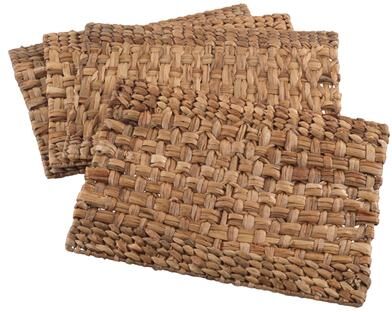Saro Lifestyle Woven Design Water Hyacinth Placemat Set