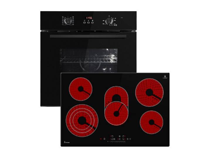 KKT KOLBE Backofen-Set Backofen und Kochfeld SET8005FBCH77RL, Herdset / Heißluft / Einbauherd / Einbaubackofen / Dualzone