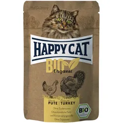 HAPPY CAT BIO Organic 85 Gramm Katzennassfutter 12 x 85 Gramm Huhn mit Pute