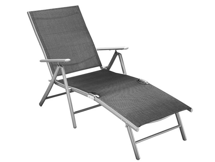 Gartenliege MERXX, schwarz, Obermaterial: 100% Polyester, Gartenliegen, Gartenliege, Alu/Textil, klappbar