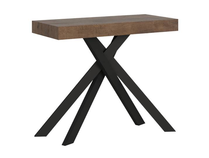 Console extensible 90x40/300 cm effet bois noyer