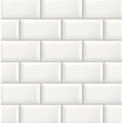 NextWall Large Subway Tile Peel and Stick Wallpaper - 20.5 in. W x 18 ft. L