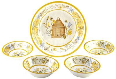 Certified International Bee Sweet 5-Piece Salad/Serving Set