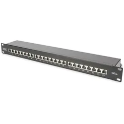 Digitus Patch Panel 48,3cm 19Zoll 24Port Cat6 geschirmt schwarz