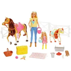 Barbie Spielset Reitspaß mit Barbie, Chelsea, Pferd und Pony