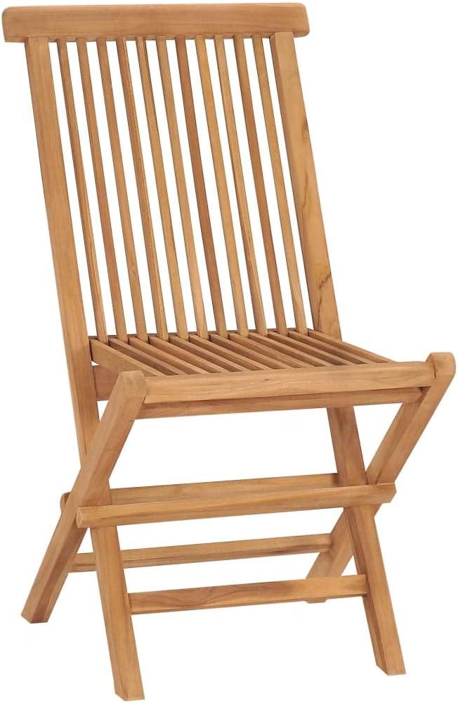 2 klappbare Gartenstühle aus massivem Teakholz, elegant und komfortabel, technisch getrocknet, fein geschliffen und witterungsbeständig, zur platzsparenden Aufbewahrung