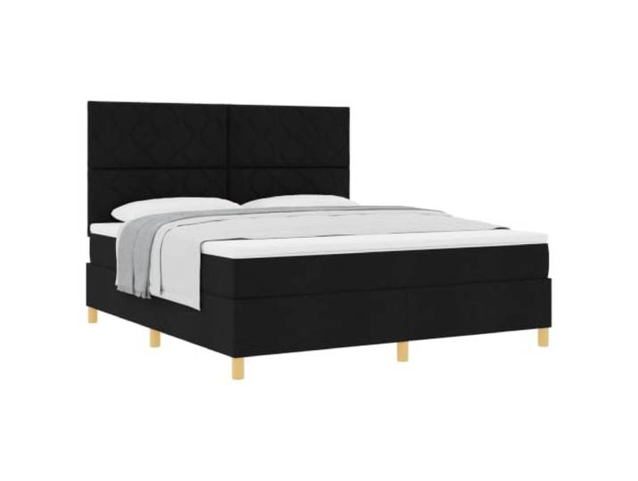 vidaXL Boxspringbett mit Kopfteil Schwarz 180 x 200 cm Stoff