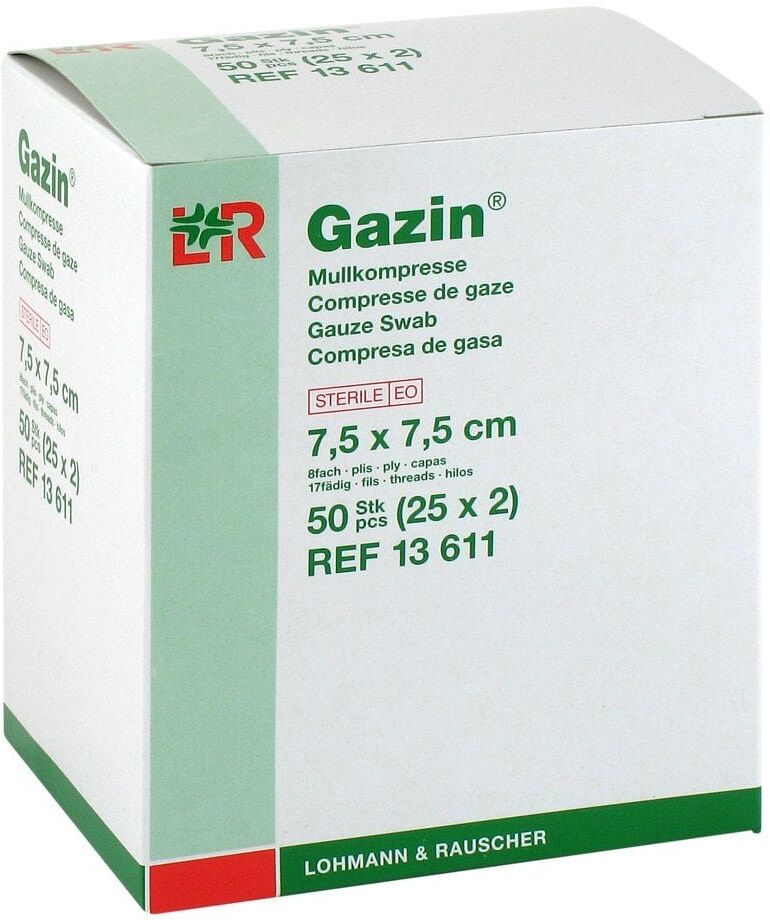 Gazin Kompressen 7,5x7,5cm 8fach steril