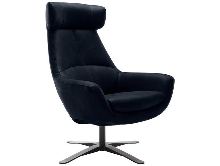 Trendmanufaktur Sessel BE Organic, Blau, Metall, 81x112x83 cm, Made in EU, Lederauswahl, Stoffauswahl, Wohnzimmer, Sessel, Polstersessel