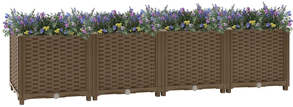 vidaXL Jardinera elevada 160x40x38 cm Polipropileno Marrón
