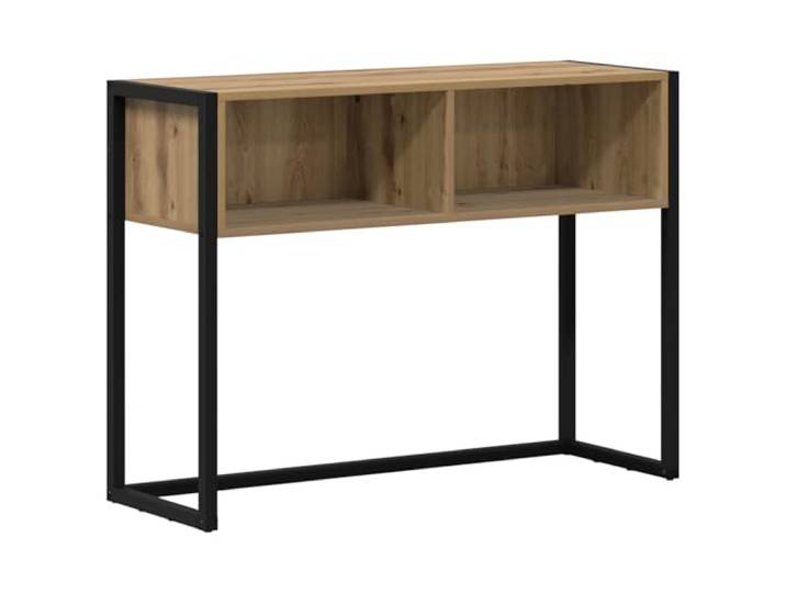 Favemtsl Industrial Beistelltisch Kunsthandwerk Eiche 100x36x75 cm Schlanker Konsolentisch fuer Wohnzimmer und Flur, stabile Beine aus Stahl, pflegeleichte MDF Platte in Eichenoptik.