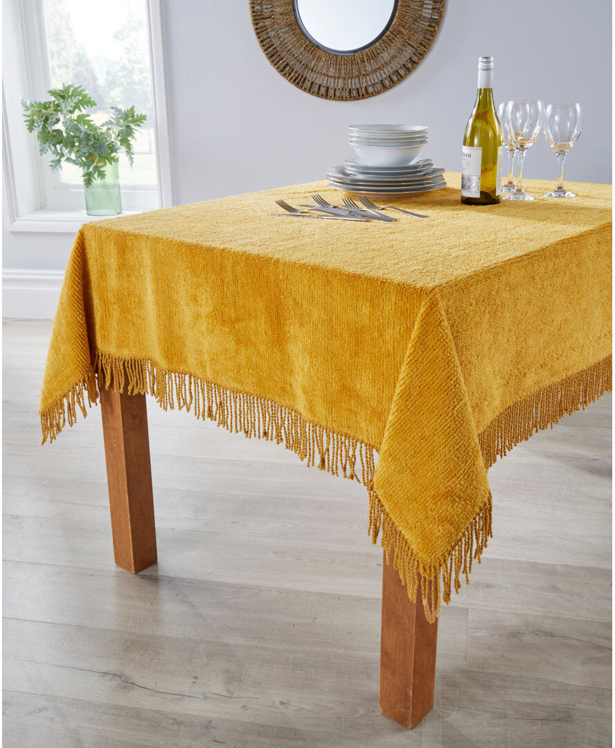 Latitude Run Lunado 100% Cotton Tablecloth Gold 90" W x 54" L