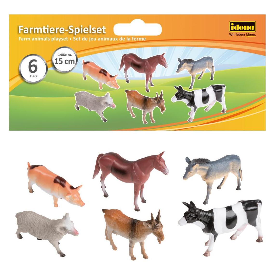 Idena Spielfiguren-Set Farmtiere 15cm 6teilig (22658183)