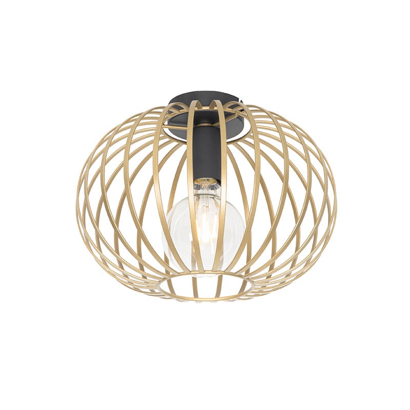 Qazqa Design plafondlamp Johanna - Messing/Zwart - Diameter: 30 cm