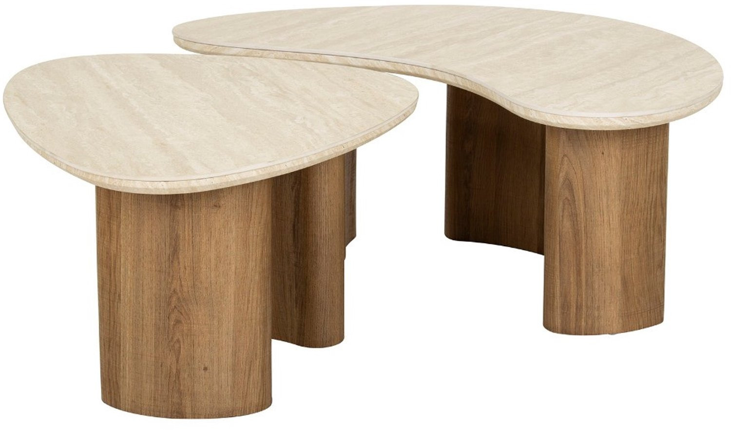 Fraaai Dexter salontafel set van 2 organisch keramiek - naturel