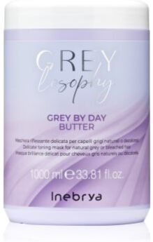 Inebrya Greylosophy Grey By Day Butter máscara para cabelo para cabelo cinzento 1000 ml. Greylosophy Grey By Day Butter