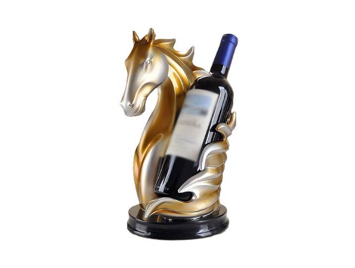 Jumpeak Weinregal Pferdekopf-Weinregal, Harz, kreatives Weindekor, Haushaltskunststück, Pferde,Weinregal klein,Weinprobe Kompagnon,Weinaufbewahrung&Dekoration